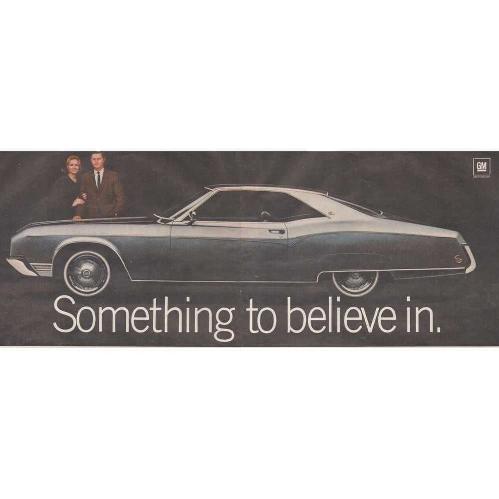 1970 Buick Riviera Vintage Print Ad From 1969 Magazine Classic Mid Century Car